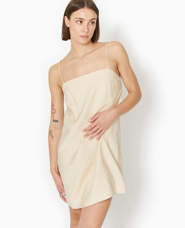 pimkie Robe courte avec bretelles à nouer - Beige