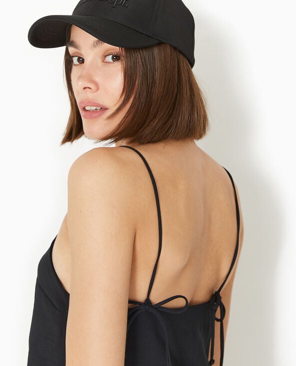 Pimkie Robe Courte Avec Bretelles à Nouer - Noir