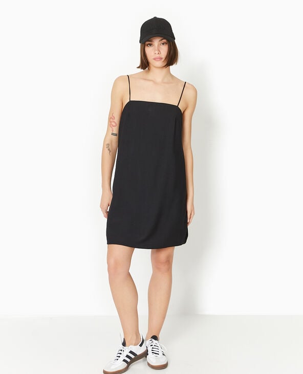 Pimkie Robe Courte Avec Bretelles à Nouer - Noir