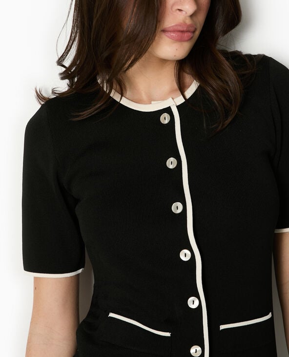 Pimkie Robe Courte Boutonnée En Maille - Noir