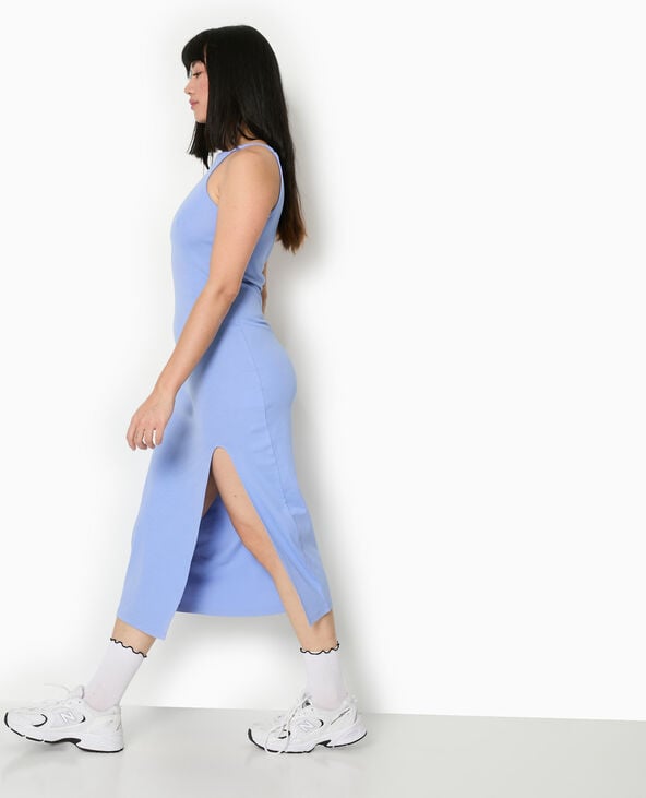 Pimkie Robe Longue à Bretelles Avec Fente - Bleu