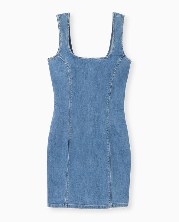 Pimkie Robe Moulante En Jean Stretch - Bleu