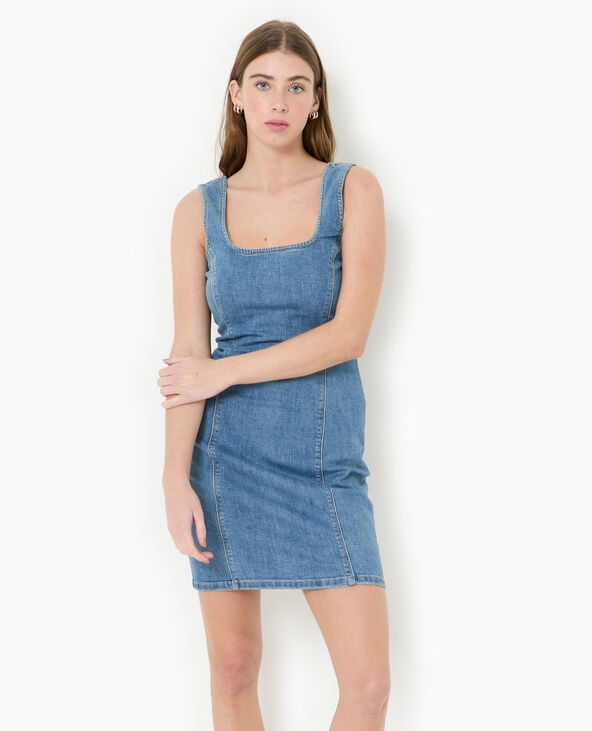 Pimkie Robe Moulante En Jean Stretch - Bleu