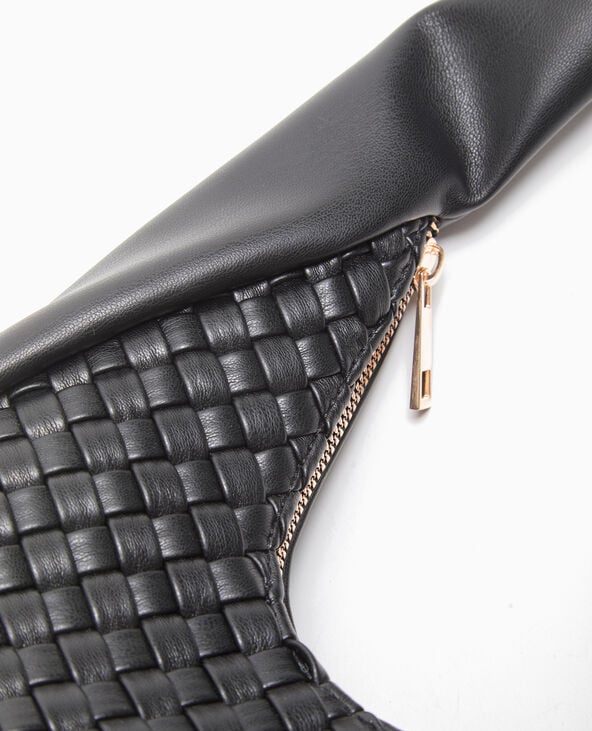 Pimkie Sac Demi-lune En Simili Tressé - Noir
