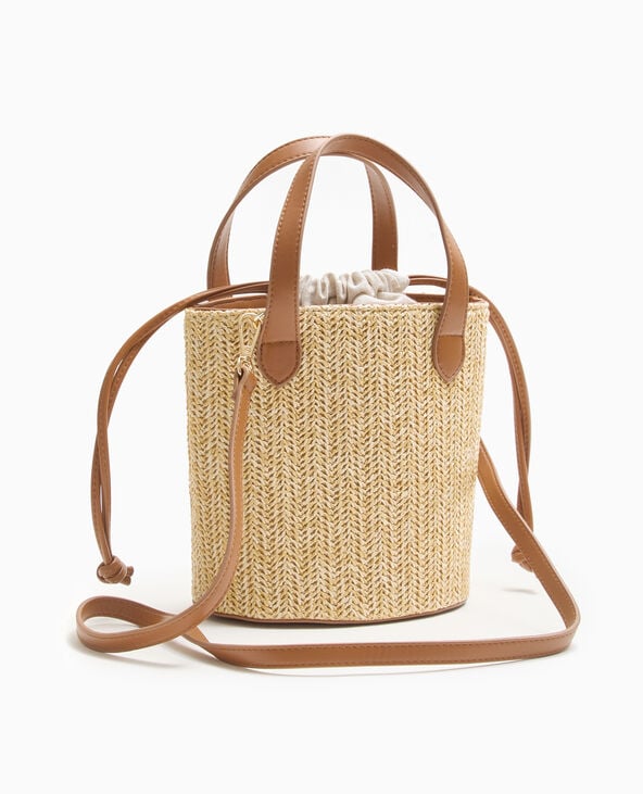 Pimkie Sac En Raphia Et Simili Cuir - Beige