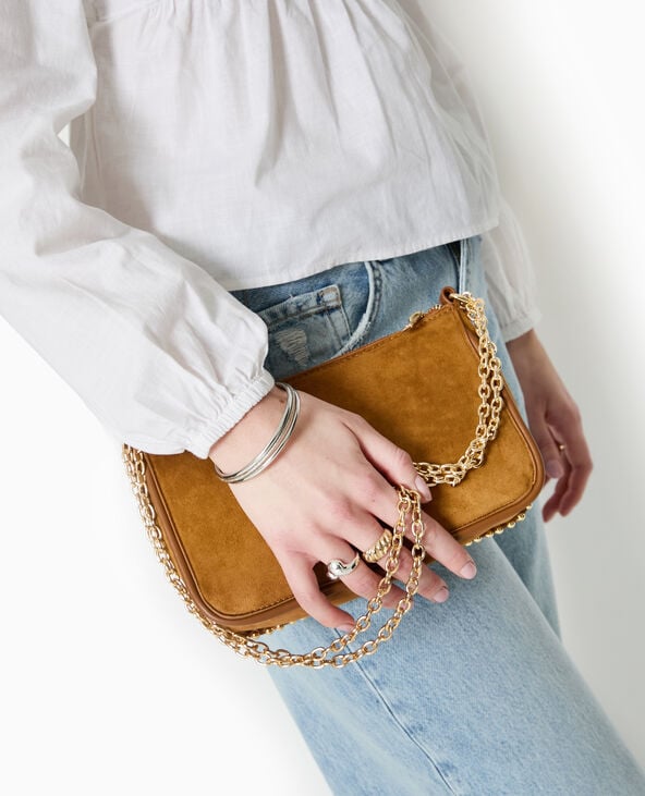 pimkie Sac pochette avec chaînette et clous - Beige