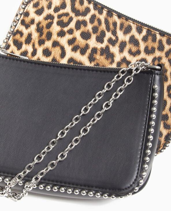 Pimkie Sac Pochette Avec Chaînette Et Clous - Noir