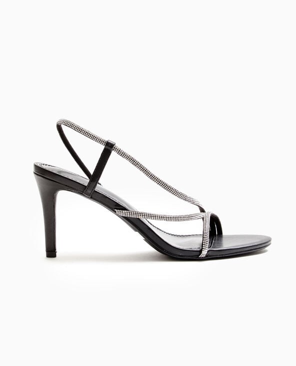 Pimkie Sandales à Talon Avec Brides Strass - Noir