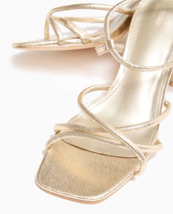 Pimkie Sandales à Talons Avec Brides - Doré
