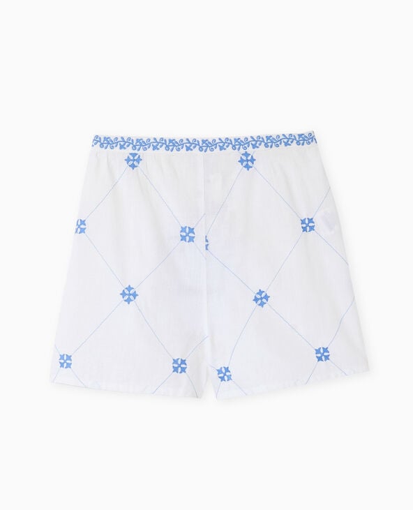 Pimkie Short Avec Broderies Devant - Blanc