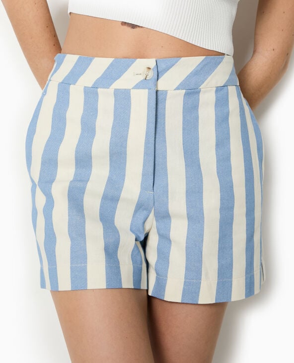 Pimkie Short City Avec Larges Rayures - Bleu