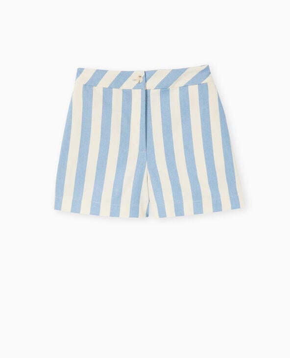 Pimkie Short City Avec Larges Rayures - Bleu