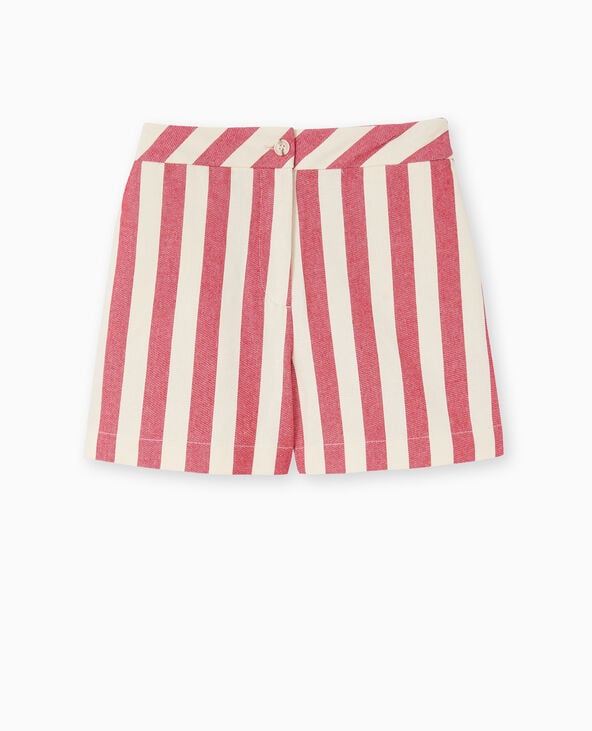 Pimkie Short City Avec Larges Rayures - Rouge