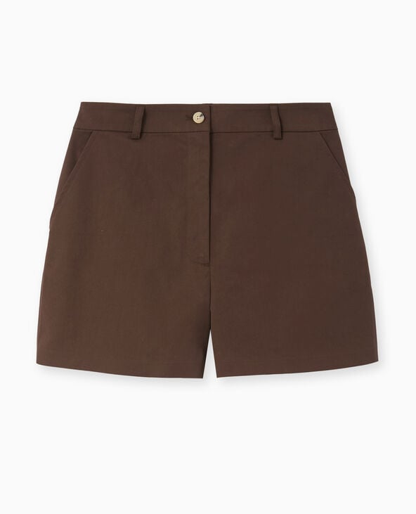 Pimkie Short City En Toile Taille Haute - Marron