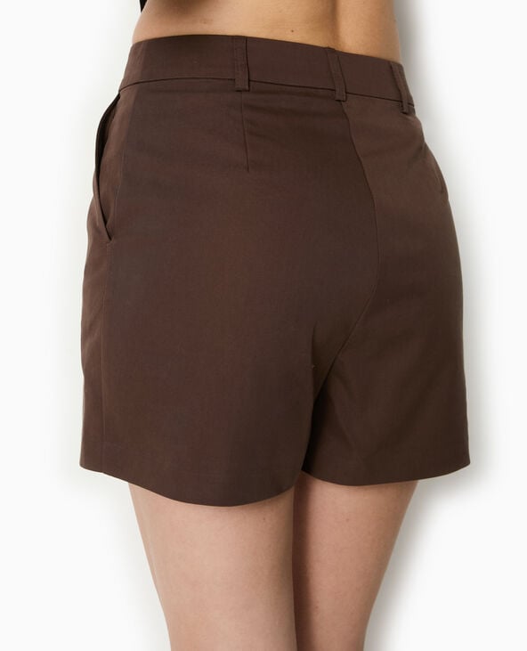 pimkie Short city en toile taille haute - Marron