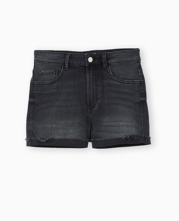 Pimkie Short En Jean Stretch Avec Bas Coupés - Noir