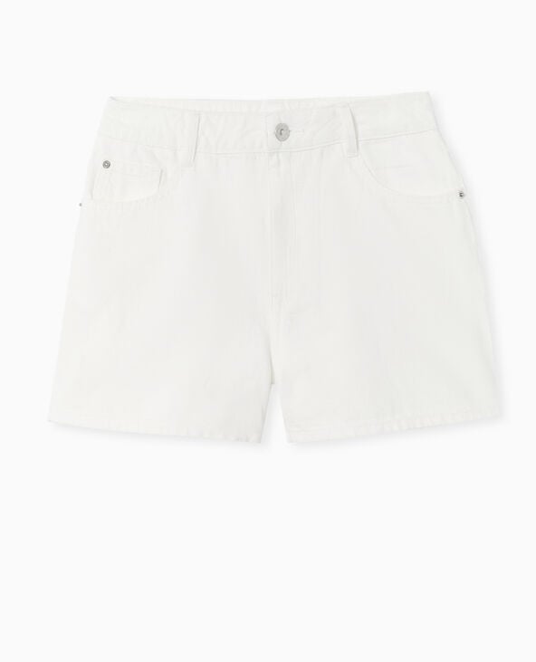 Pimkie Short En Jean Taille Haute - Blanc