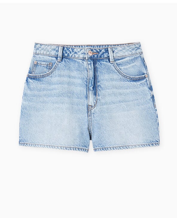 Pimkie Short En Jean Taille Haute - Bleu