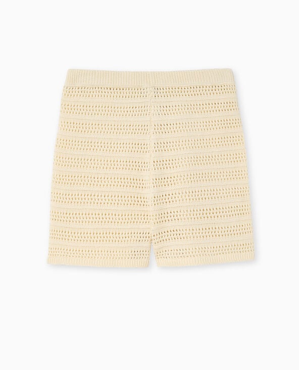 Pimkie Short En Maille Ajourée - Jaune Pâle