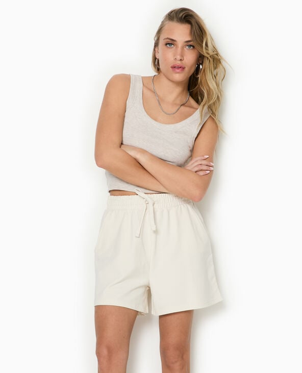 Pimkie Short En Molleton Taille élastiquée - Blanc