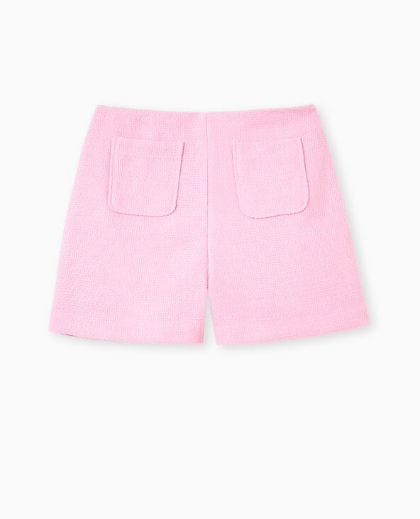 Pimkie Short En Tweed Taille Haute - Rose
