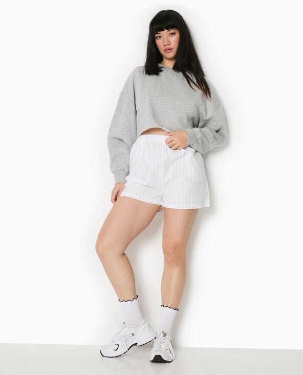 Pimkie Short Rayé Façon Pyjama D'homme - Blanc