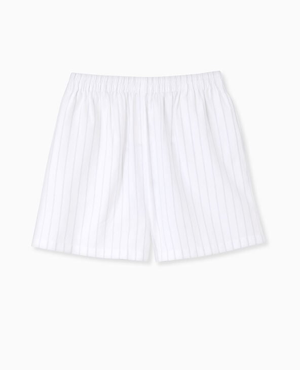 Pimkie Short Rayé Façon Pyjama D'homme - Blanc