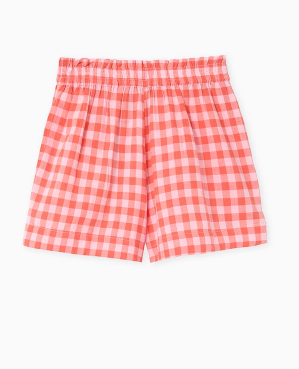 Pimkie Short Taille élastiquée Motif Vichy - Orange