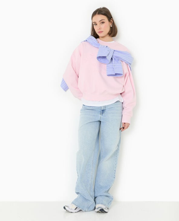 Pimkie Sweat Col Rond Avec Broderie - Rose