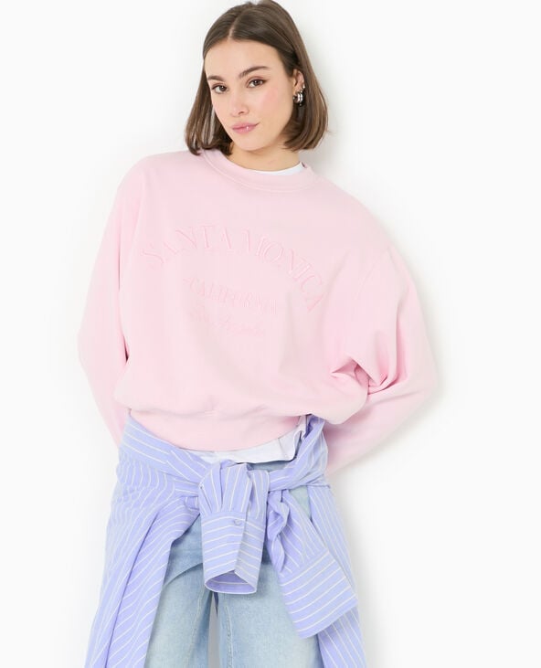 Pimkie Sweat Col Rond Avec Broderie - Rose