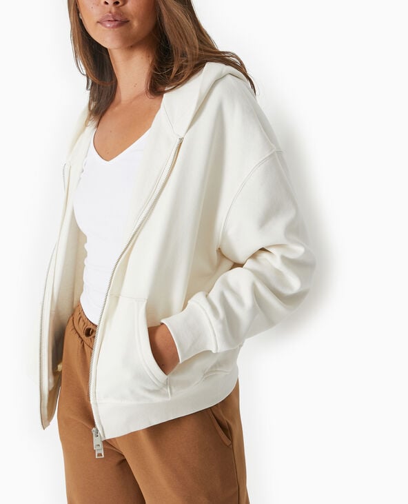 Pimkie Sweat Zippé Avec Capuche - Blanc
