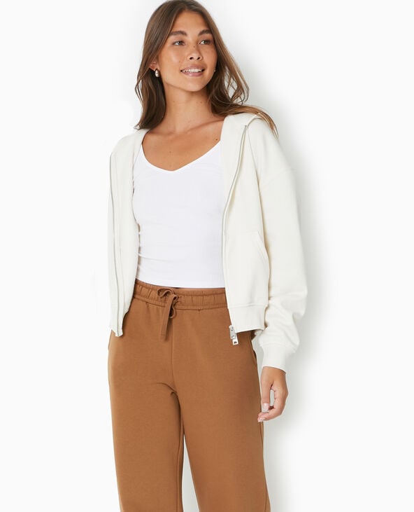 Pimkie Sweat Zippé Avec Capuche - Blanc