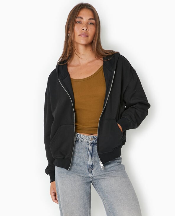 Pimkie Sweat Zippé Avec Capuche - Noir