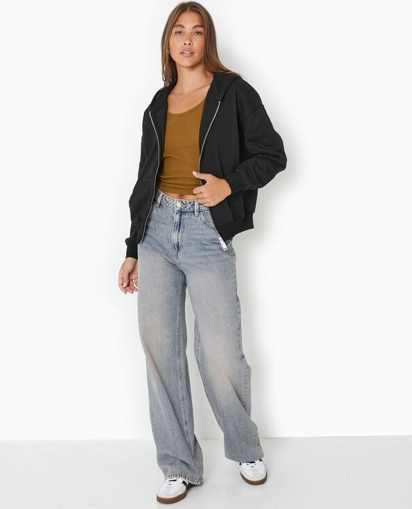 pimkie Sweat zippé avec capuche - Noir