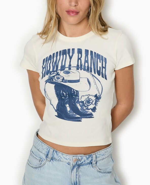 Pimkie T-shirt Ajusté Avec Print - Blanc