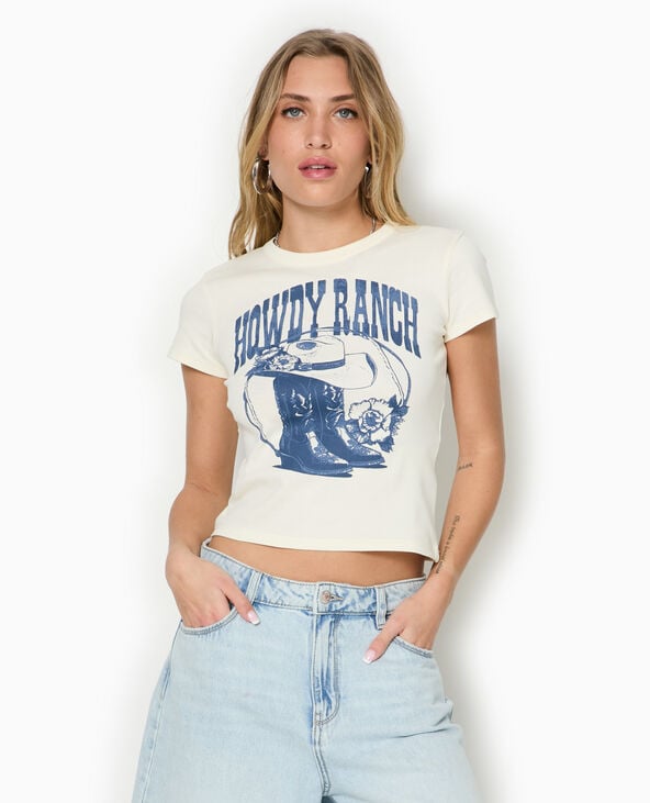 Pimkie T-shirt Ajusté Avec Print - Blanc