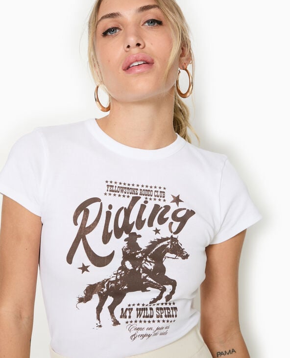 pimkie T-shirt ajusté avec print - Blanc