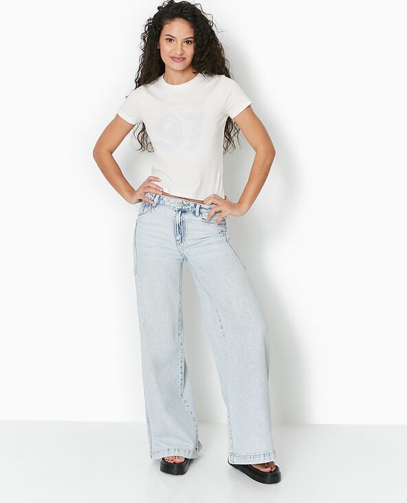 Pimkie T-shirt Ajusté Avec Print Devant - Blanc