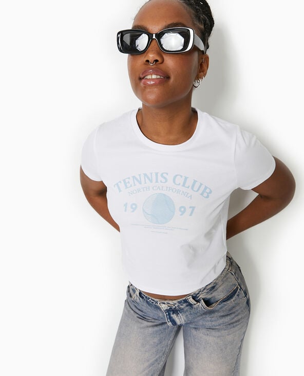 Pimkie T-shirt Ajusté Avec Print Devant - Blanc