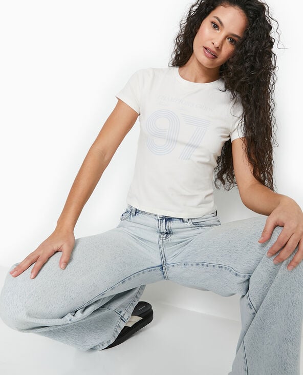 pimkie T-shirt ajusté avec print devant - Blanc