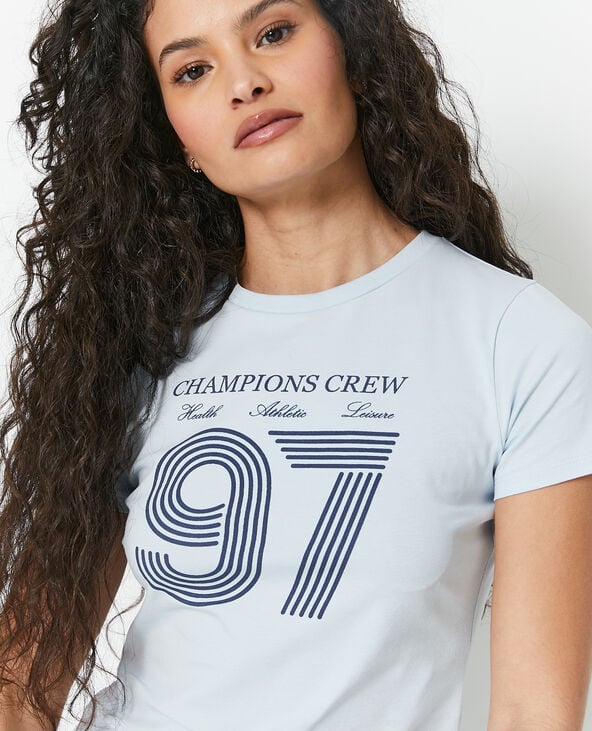 pimkie T-shirt ajusté avec print devant - Bleu