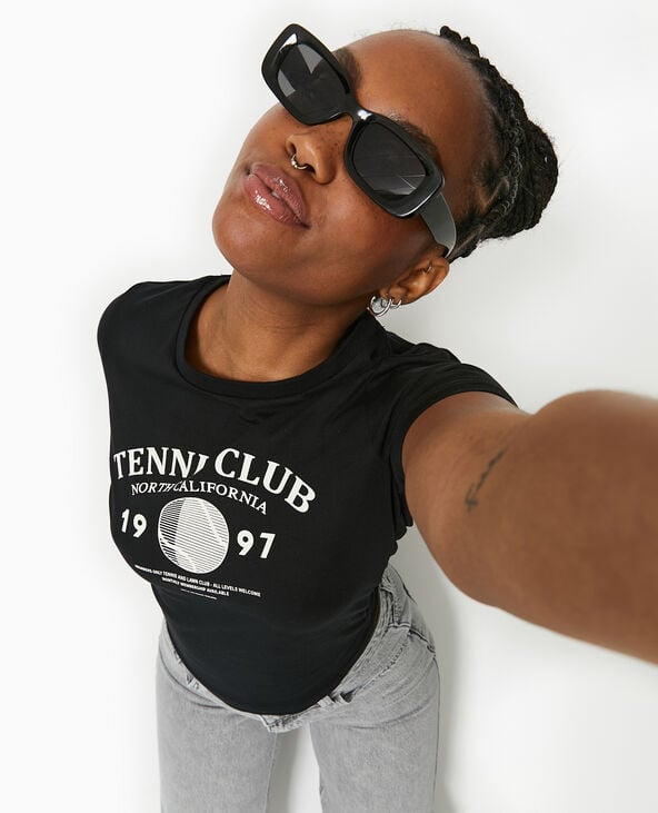 Pimkie T-shirt Ajusté Avec Print Devant - Noir