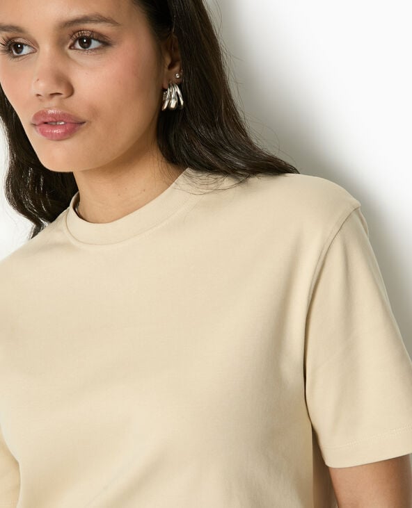 Pimkie T-shirt Ample Et Court - Beige