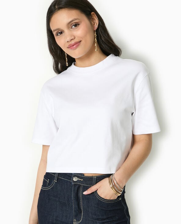Pimkie T-shirt Ample Et Court - Blanc