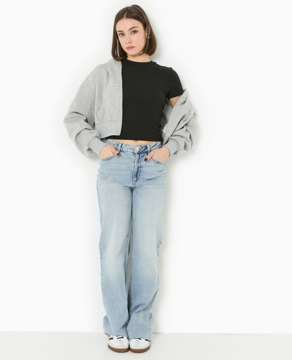 pimkie T-shirt court en maille côtelée - Noir