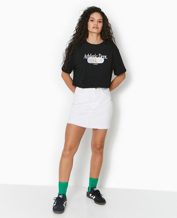 pimkie T-shirt cropped avec print devant - Noir