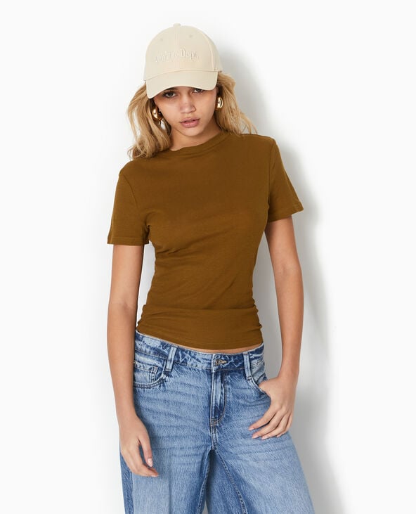 Pimkie T-shirt En Maille Légère - Vert Kaki