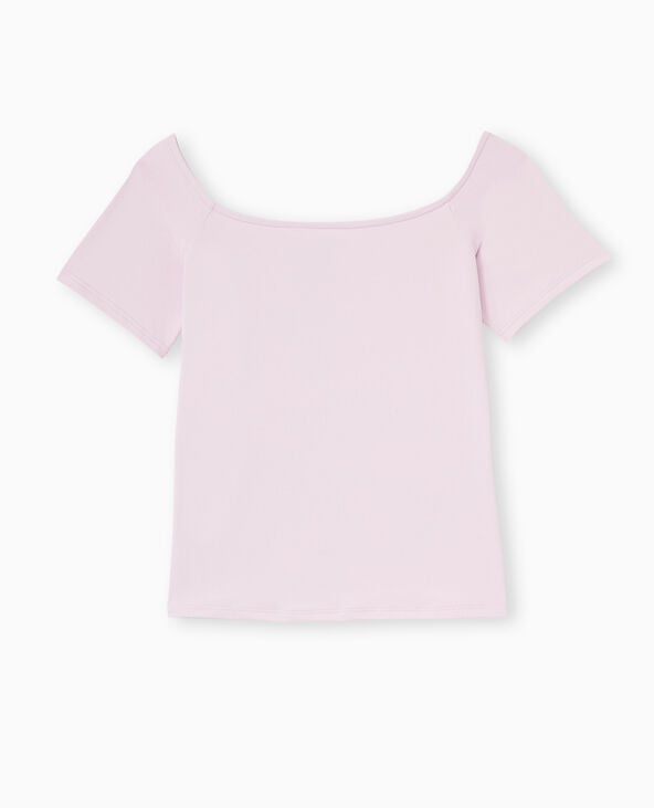 Pimkie T-shirt Encolure Bardot - Rose Poudré