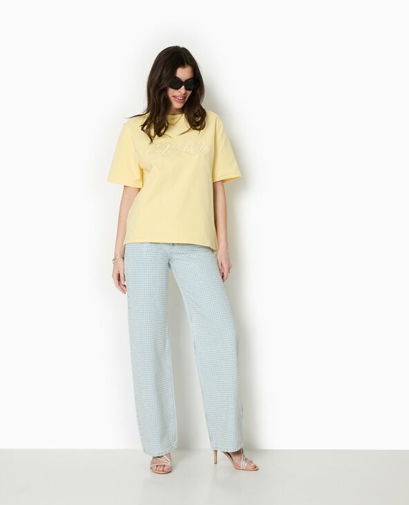 Pimkie T-shirt épais Avec Broderie - Jaune Pâle