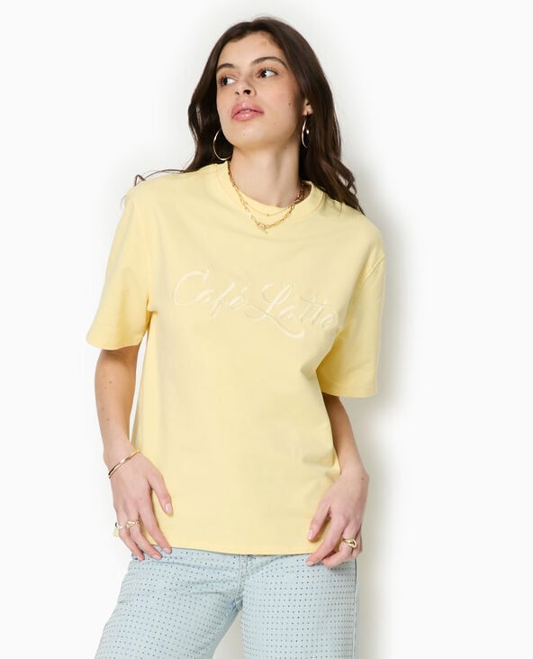 Pimkie T-shirt épais Avec Broderie - Jaune Pâle
